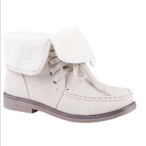 White Reneeze ALICE LaceUp MidTop Sneaker Bootie
